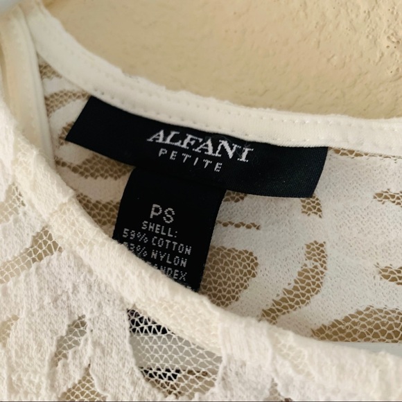 ALFANI•white lace overlay blouse - Picture 3 of 8